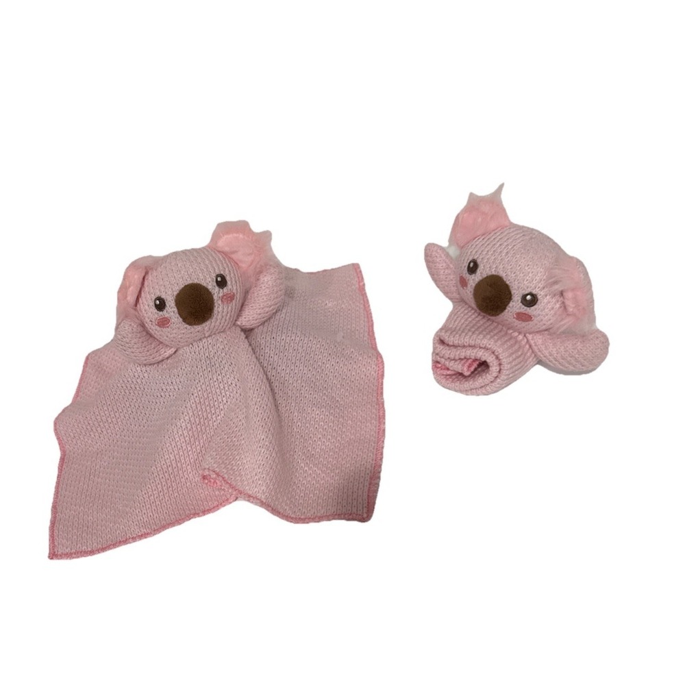 Lot Of 2 Moon & Stars Pink Koala Lovey Security Blanket Newborn Plush Infant Toy